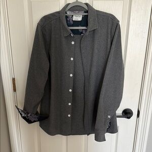 Sovereign Code Dark Gray Mens Button Down Shirt Large